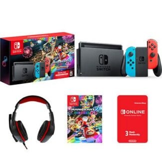 Nintendo Switch + Mario Kart 8 Deluxe + 3M Switch Online + Nyko Gaming Headset